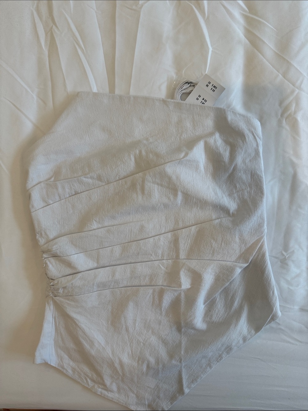 Abercrombie & Fitch White Strapless Asymmetrical Top